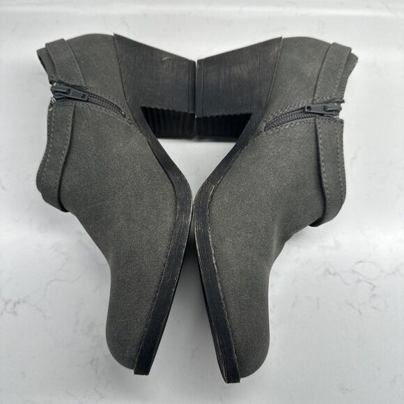 ROCKET DOG Grey Booties Womens 8.5 Faux Suede Ankle Booties Boots - Picture 10 of 11